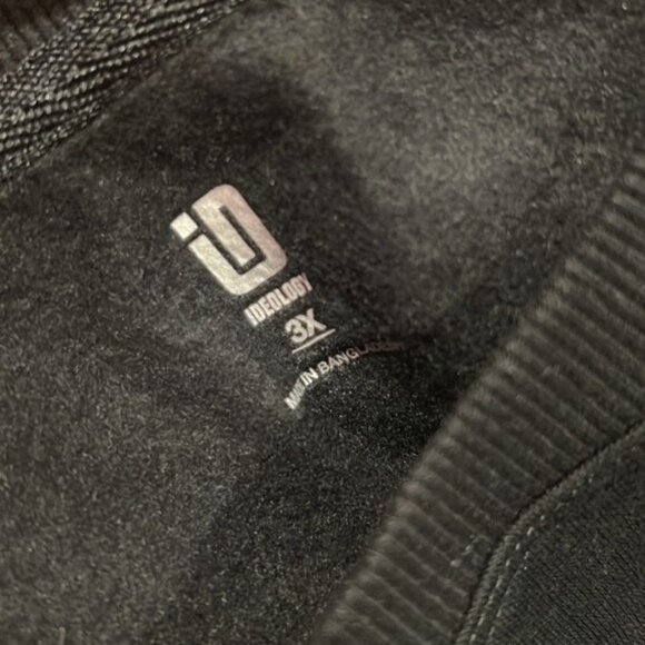 ID Solid Crewneck Fleece Sweatshirt, Black Plus Size 3X New w/Tag - Picture 3 of 5